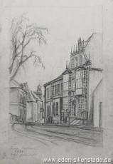 Jever, Stadt, Am Kirchplatz, Rathaus, 1926, 16x23 cm, Bleistiftzeichnung, Nachlass Arthur Eden (WV-Nr. 286)