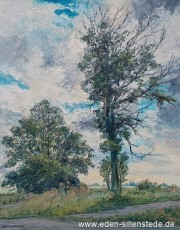 Friedrich-Augustengroden, Beim Husarenhof, 1960er, 60x76 cm, Öl auf Leinwand, Privatbesitz (WWV-Nr. 1591)