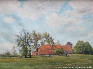 Accum, Umland, Hof bei Accum, 1955, 80x60 cm, Öl auf Leinwand, Privatbesitz(WV-Nr. 1068)