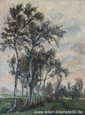 Moorhausen, 1960er, 51,3x68,2 cm, Öl auf Leinwand, Privatbesitz (WV-Nr. 1743)