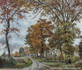 Barkel, Feldweg bei Barkel, 1960er, 70x60 cm, Öl auf Leinwand, Privatbesitz (WV-Nr. 491)