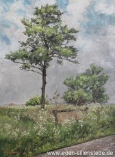 Hooksiel, Umland, Blick auf Pakens, 1960er, 54,5x74 cm, Öl auf Leinwand, Privatbesitz (WV-Nr. 493)