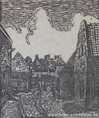 Jever, Stadt, Alt-Jever, 1920-30er, Bleischnitt, Quelle unbekannter Zeitungsartikel (WV-Nr. 1304)