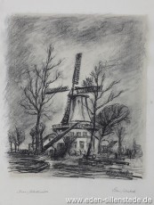 Jever, Stadt, Schlachtmühle, 1940-50er, 25x31 cm, Kohlezeichnung, Besitz Schlossmuseum Jever (WV-Nr. 775)