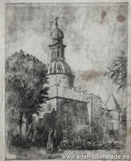 Jever, Stadt, Schloss, 1920er, 19,5x25cm, Radierung, Nachlass Arthur Eden (WV-Nr. 1301)