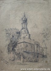 Jever, Stadt, Schloss, 1930er, 15x22 cm, Bleistiftzeichnung, Nachlass Arthur Eden (WV-Nr. 69)