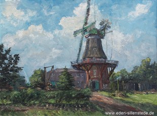 Logabirum, Mühle, 68,5x51 cm, 1965, Öl auf Leinwand, Privatbesitz (WV-Nr. 483)