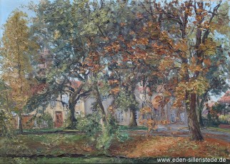 Neuenburg, Schloss, 1950er, 70x50,5 cm, Öl auf Leinwand, Besitz Schlossmuseum Jever (WV-Nr. 948)