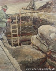 Portrait, Der Archäologe Karl-Heinrich Marschalleck, 1960, 40,5x50 cm, Öl auf Leinwand, Besitz Schlossmuseum Jever (WV-Nr. 751)