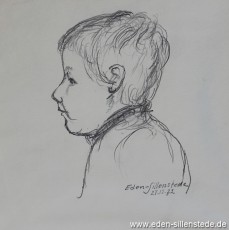 Portrait, Dirk Eggers, 1972, 18x18 cm, Bleistiftzeichnung, Nachlass Arthur Eden (WV-Nr. 93)