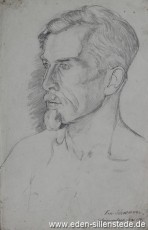 Portrait, Ein Schweizer, 1945, 20x33 cm, Bleistift auf Papier, Nachlass Arthur Eden (WV-Nr. 363)