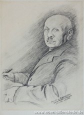 Portrait, Georg Janßen, 1940er, 29x37 cm, Bleistiftzeichnung, Besitz Schlossmuseum Jever (WV-Nr. 906)