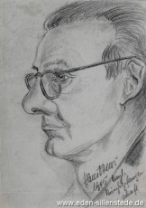 Portrait, Hans Neus, 1945, 10,5x14,7 cm, Bleistift auf Papier, Nachlass Arthur Eden (WV-Nr. 390)