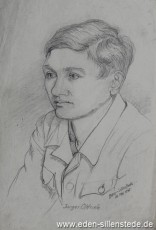 Portrait, Junger Ostfriese, 1945, 20x33 cm, Bleistift auf Papier, Nachlass Arthur Eden (WV-Nr. 362)