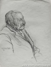 Portrait, Karl Theodor Menßen, 1950-60er, 29,5x39,5 cm, Bleistiftzeichnung, Nachlass Arthur Eden (WV-Nr. 162)