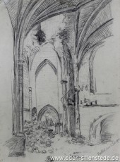 Rethel, Kirche, 1940, 22,3x29,5 cm, Bleistift auf Papier, Nachlass Arthur Eden (WV-Nr. 350)