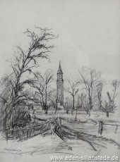 Sande, Marienhausen, 1940-50er, 28x38 cm, Bleistiftzeichnung, Privatbesitz (WV-Nr. 68)