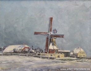 Sillenstede, Mühle, 1921, 57x44,5 cm, Öl auf Leinwand, Besitz Chronikkreis Sillenstede (WV-Nr. 37)