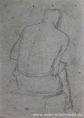 Skizze, Mitgefangener, 1945, 10,3x14,5 cm, Bleistift auf Papier, Nachlass Arthur Eden (WV-Nr. 393)