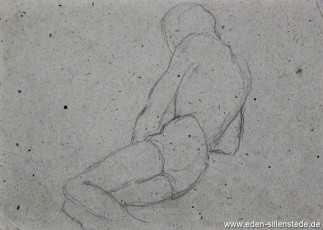 Skizze, Mitgefangener, 1945, 14,5x10,3 cm, Bleistift auf Papier, Nachlass Arthur Eden (WV-Nr. 392)