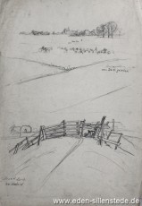 Skizze, Sengwarden-Hooksiel, 1920-50er, 23x32 cm, Bleistiftzeichnung, Nachlass Arthur Eden (WV-Nr. 287)