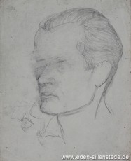 Skizze, Unbekannter Mann, 1945, 18x22 cm, Bleistift auf Papier, Nachlass Arthur Eden (WV-Nr. 360)