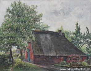 Zetel, Haus bei Driefel, 1960er, 64x51 cm, Öl auf Leinwand, Privatbesitz (WV-Nr. 488)