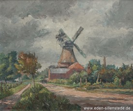 Jever, Stadt, Schlachtmühle, 1940, 73x61 cm, Öl auf Holz, Privatbesitz (WV-Nr. 1639)