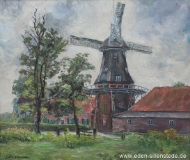 Jever, Stadt, Schlachtmühle, 1960er, 70x60 cm, Öl auf Leinwand, Privatbesitz (WV-Nr. 1638)