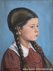 Portrait, Luise (Lisel) Müller, 1942, 33x43 cm, Öl auf Leinwand, Privatbesitz (WV-Nr. 1649)