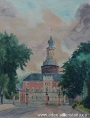 Jever, Stadt, Schloss, 1944, 31,5x41 cm, Aquarell, Privatbesitz (WV-Nr. 1680)