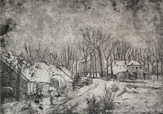 Oldorf, Neuwarfer Strasse, 1925, Radierung, Nachlass Arthur Eden (WV-Nr. 1689)