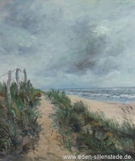 Wangerooge, Dünen, 1957, 60,8x70 cm, Öl auf Leinwand, Privatbesitz (WV-Nr. 1762)