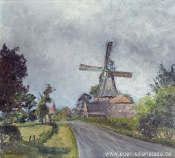 Jever, Stadt, Schlachtmühle, 1973, 66,3x50,5 cm, Öl auf Leinwand, Privatbesitz (WV-Nr. 1754)