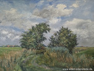 Unbekannter Ort, Feldweg, 1960er, 66x50,5cm, Öl auf Leinwand, Privatbesitz (WV-Nr. 1766)