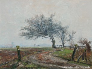 Unbekannter Ort, Feldweg, 1950er, 81x61,5 cm, Öl auf Leinwand, Privatbesitz (WV-Nr. 1768)