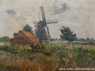 Uelkegatt, Mühle, 1967, 60x40 cm, Öl auf Leinwand, Privatbesitz (WV-Nr. 1773)