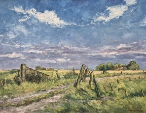 Waddewarden, Am Hookstief bei Nadorst, 1960er, 76x60 cm, Öl auf Leinwand, Besitz MGS FlaRakGrp 26 Husum (WV-Nr. 1777)