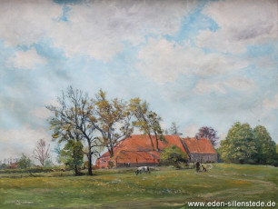 Accum, Umland, Hof bei Accum, 1955, 80x60 cm, Öl auf Leinwand, Privatbesitz(WV-Nr. 1068)