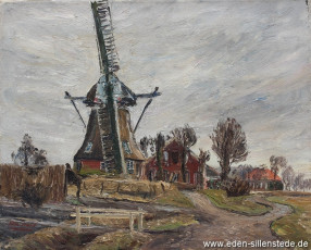 Berdum, Mühle, 1960, 50,5x41 cm, Öl auf Leinwand, Nachlass Arthur Eden (WV-Nr. 114)