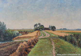 Carolinensiel, Umland, Goldene Linie, 1940er, 62x43 cm, Öl auf Leinwand, Privatbesitz (WV-Nr. 1255)