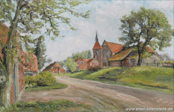 Etzel, Kirche, um 1964, 74x53,5 cm, Öl auf Leinwand, Privatbesitz (WV-Nr. 1031)