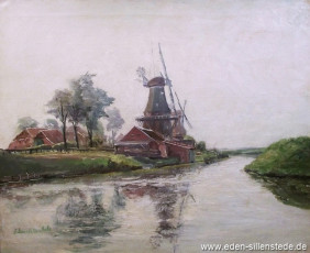 Greetsiel, Mühlen, 1930er, 66x54 cm, Öl auf Leinwand, Privatbesitz (WV-Nr. 1092)