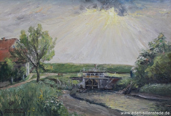 Horumersiel, Sieltor, 1961, 70,5x48 cm, Öl auf Leinwand, Privatbesitz (WV-Nr. 556)
