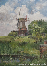 Horumersiel, Stumpenser Mühle, 1974, 70x50 cm, Öl auf Leinwand, Privatbesitz (WV-Nr. 1403)