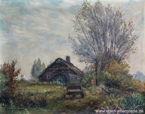 Jeringhave, Gehöft an der Rahlinger Straße, 1960er, 70x54,5 cm, Öl auf Leinwand, Privatbesitz (WV-Nr. 511)