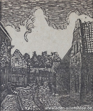 Jever, Stadt, Alt-Jever, 1920-30er, Bleischnitt, Quelle unbekannter Zeitungsartikel (WV-Nr. 1304)