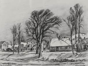 Jever, Stadt, Am Elisabethufer, um 1963, 39x29 cm, Kohlezeichnung, Besitz Landkreis Friesland (WV-Nr. 621)