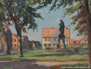 Jever, Stadt, Am St.-Annen-Tor, 1930er, 42,7x32,5 cm, Öl auf Holz, Privatbesitz (WV-Nr. 1411)