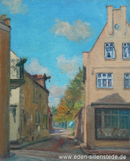 Jever, Stadt, Am Wall, 1930-40er, 33,5x41,5 cm, Öl auf Leinwand auf Holz, Privatbesitz (WV-Nr. 921)